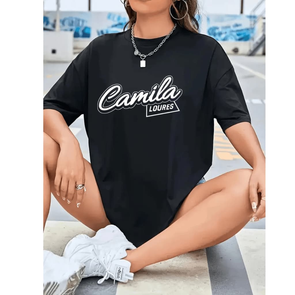 Camiseta Oversized Camisa Unissex Camila Loures Youtuber Influencer 100% Algodão Confortável