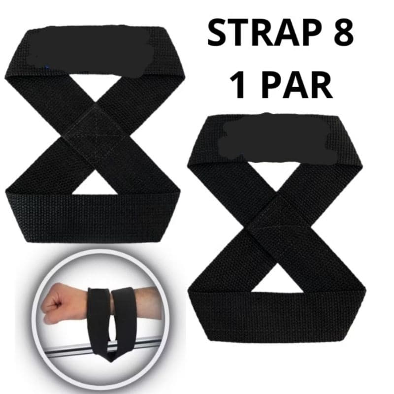Par De Strap 8  Para Musculação Academia Treino De Força 100% ALGODÃO UNISEX..