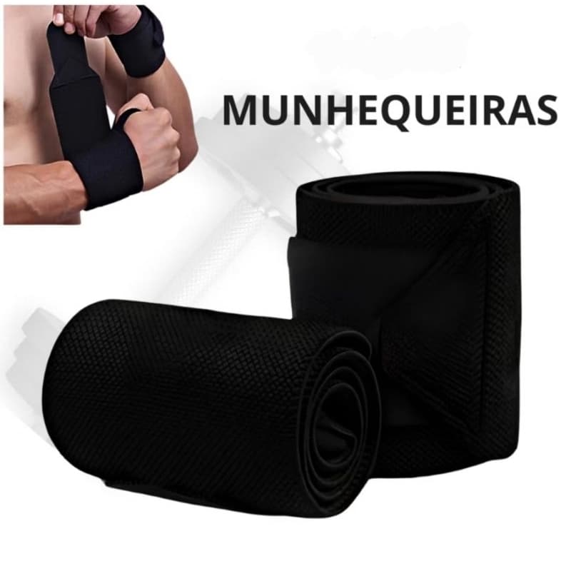Munhequeira Protetora De Punho Profissional Crossfit e Academia Punho exercicio treino ( preta)