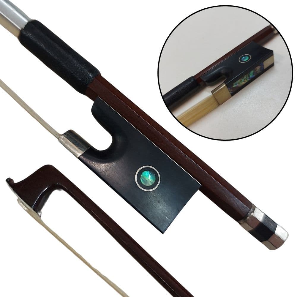 Arco MARINOS para Violino 3/4 4/4 em Madeira Pernambuco Pau Brasil Talão Ébano com Crina Animal Natural Profissional