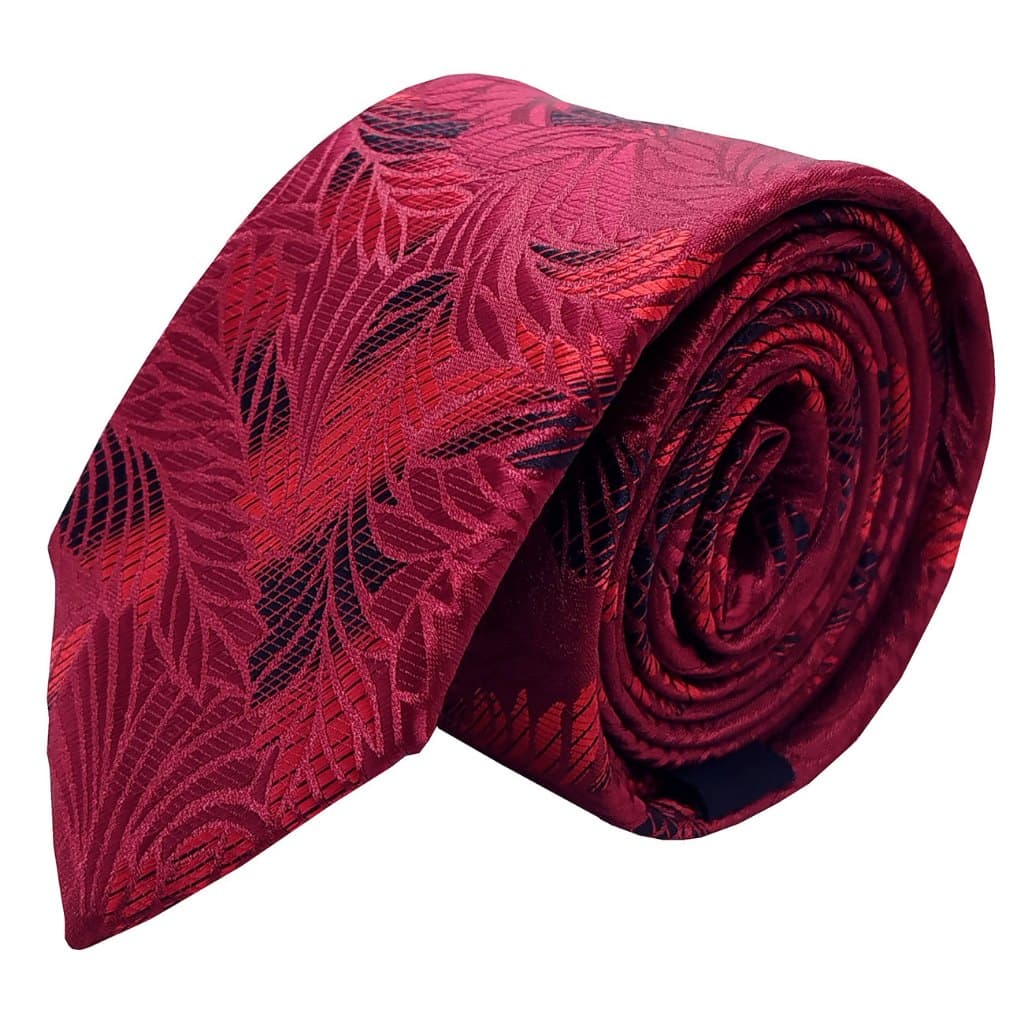 Gravata Semi Slim Marsala Bordada Premium