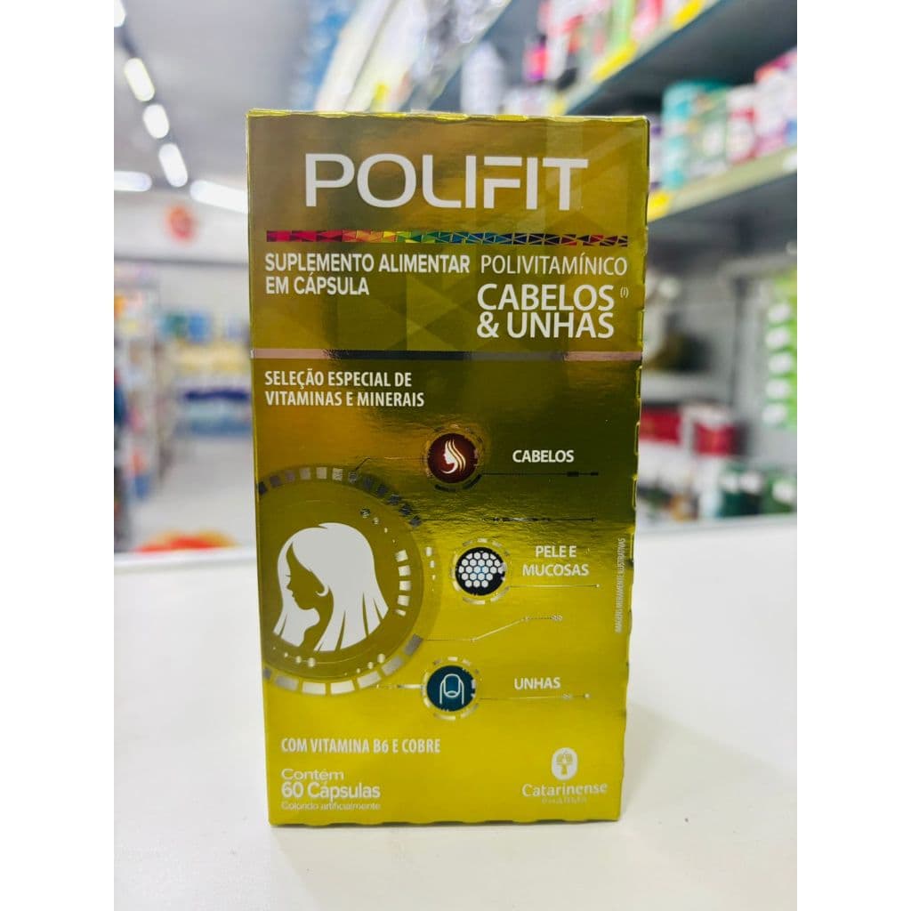 Vitamina Cabelos e Unhas Polivitamínico 60 cápsulas – POLIFIT