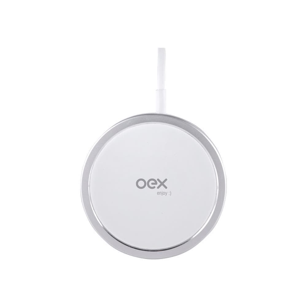 Carregador por Indução Wireless OEX Branco para Celular e Smartphone