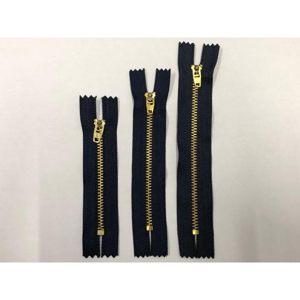ZIPER DE METAL DOURADO PARA JEANS - AZUL - 10,12,15 CM