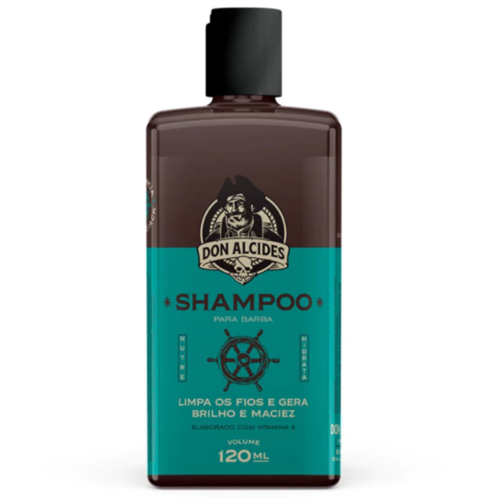 Shampoo para Barba Don Alcides Calico Jack Recupera fios Danificados, Nutre, dá Brilho e Maciez.