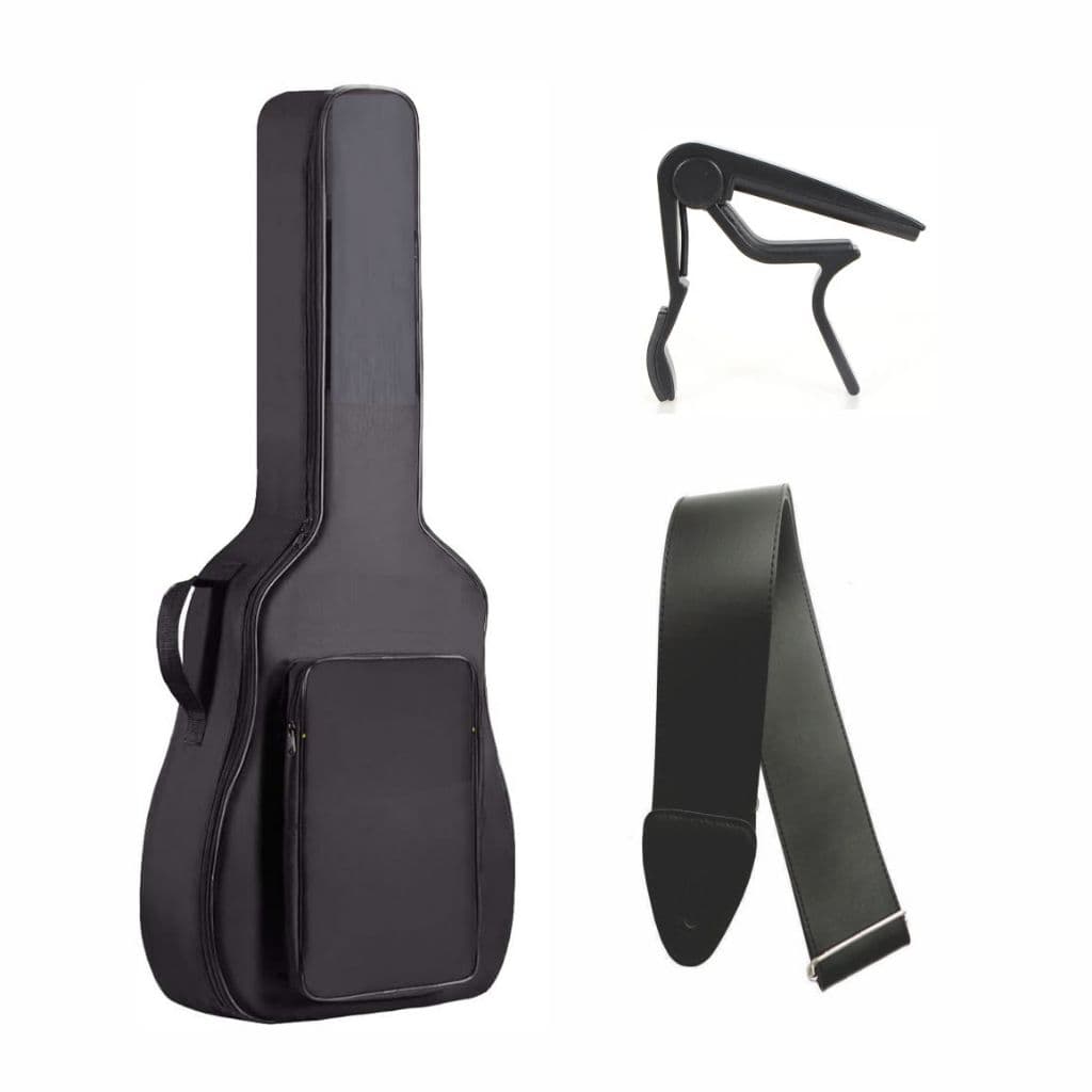 Kit Violão Clássico: Capa Bag Luxo Impermeável KA-06 + Capotraste + Correia de Tecido