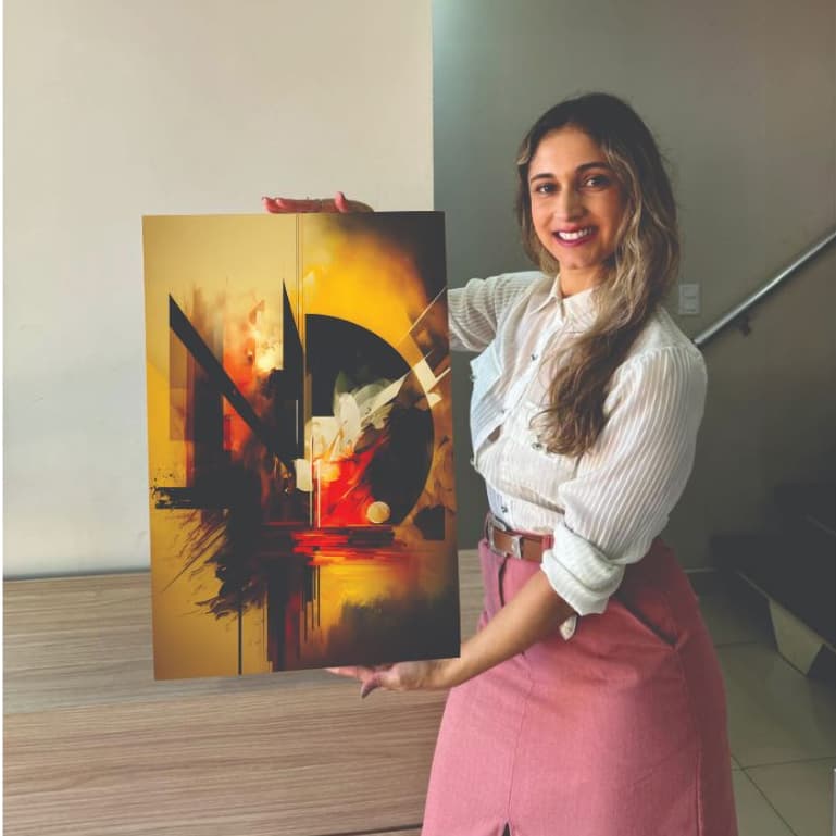 Quadro Decorativo 1 Peça Solar Sombra Pintura Arte