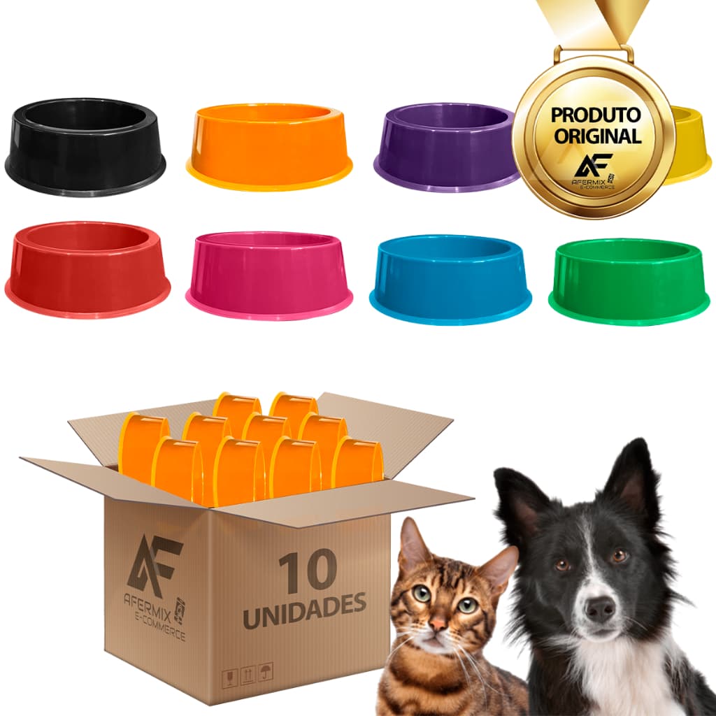 Kit 10 Comedouro De Ração ou Água 800ml Cachorros Gatos Comedouro