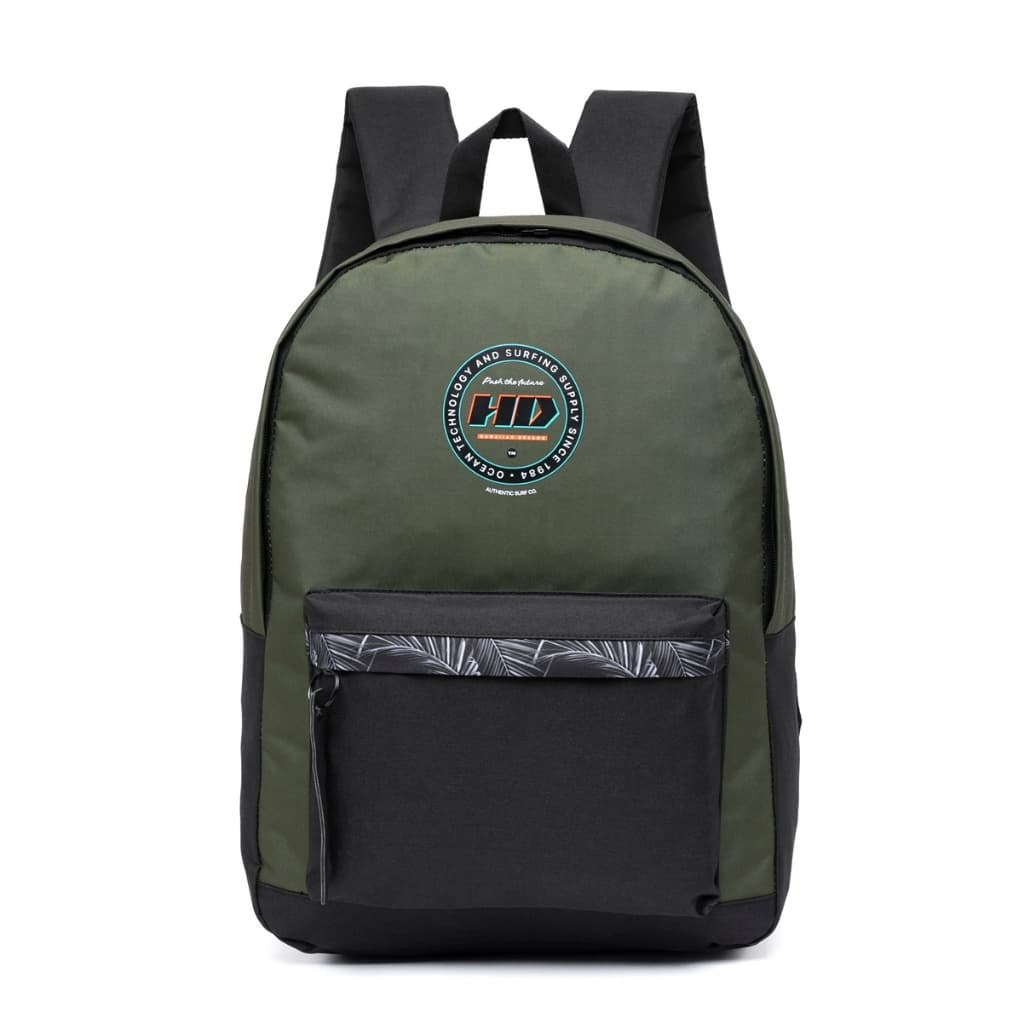 Mochila Hd Juvenil Masculina Escolar Reforçada Verde Preta