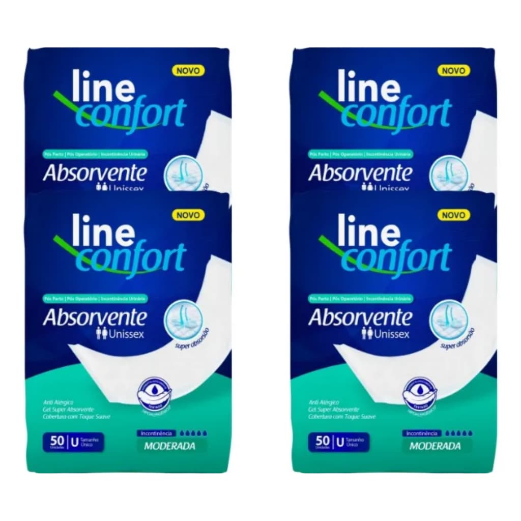 Absorvente Geriátrico Adulto Line Confort Kit 4 Unidades