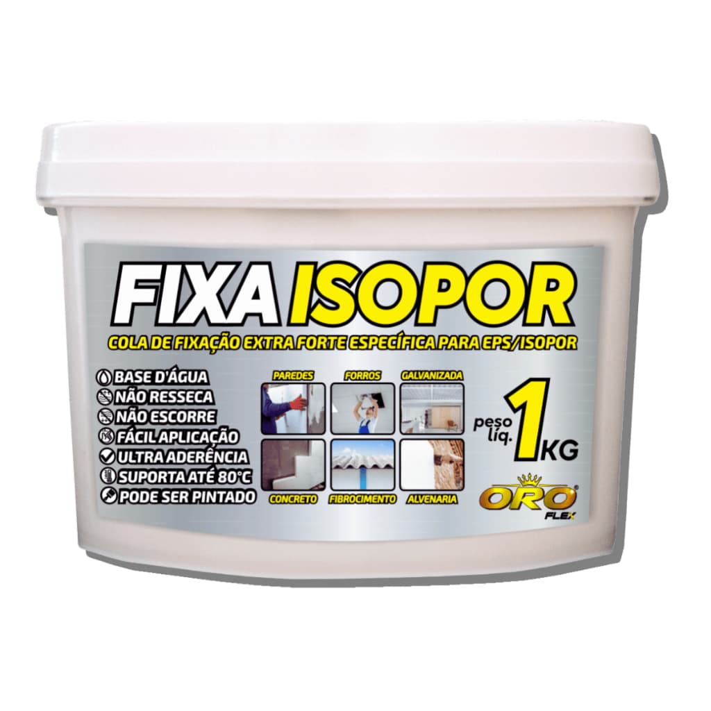 Super cola rende muito FIXA ISOPOR EPS em telhas de Fibrocimento Zinco Ondulada OROFLEX 1KG BRANCO