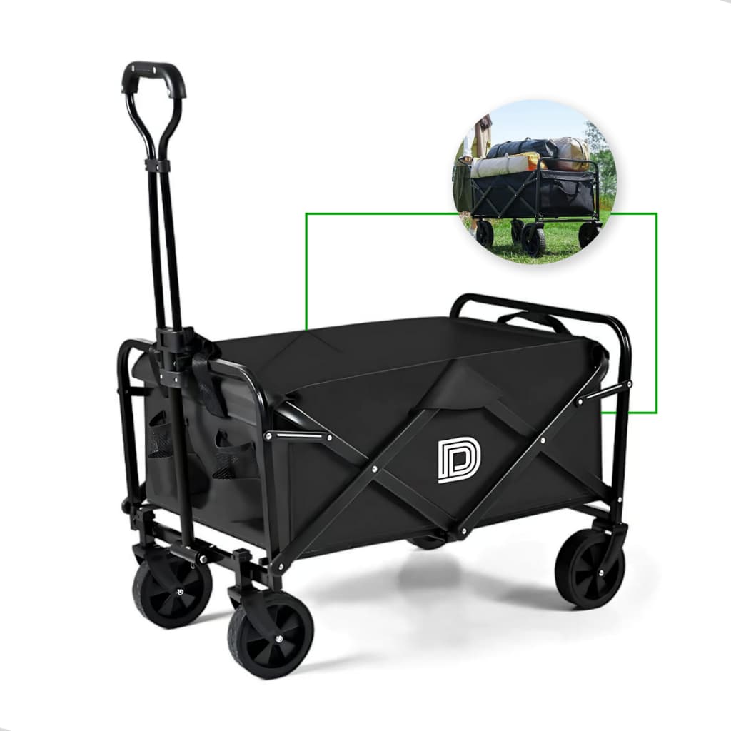 Carrinho De Carga Dobravel Multiuso Praia Camping Feira 150kg Facil de Levar Resistente Articulado