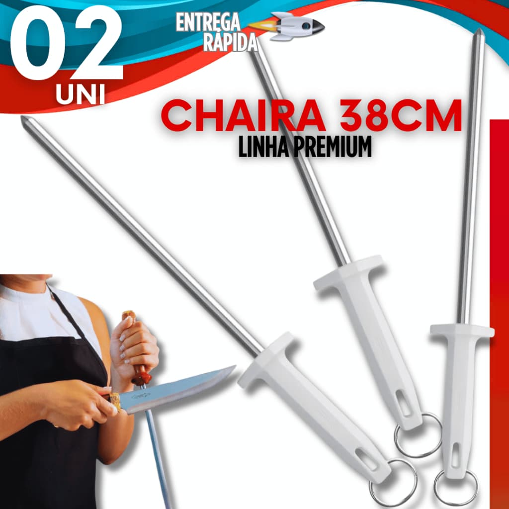Chaira Profissional Aço Carbono Açougue Afiador 10 38 Centimentros Amolador Afiador Alta Qualidade