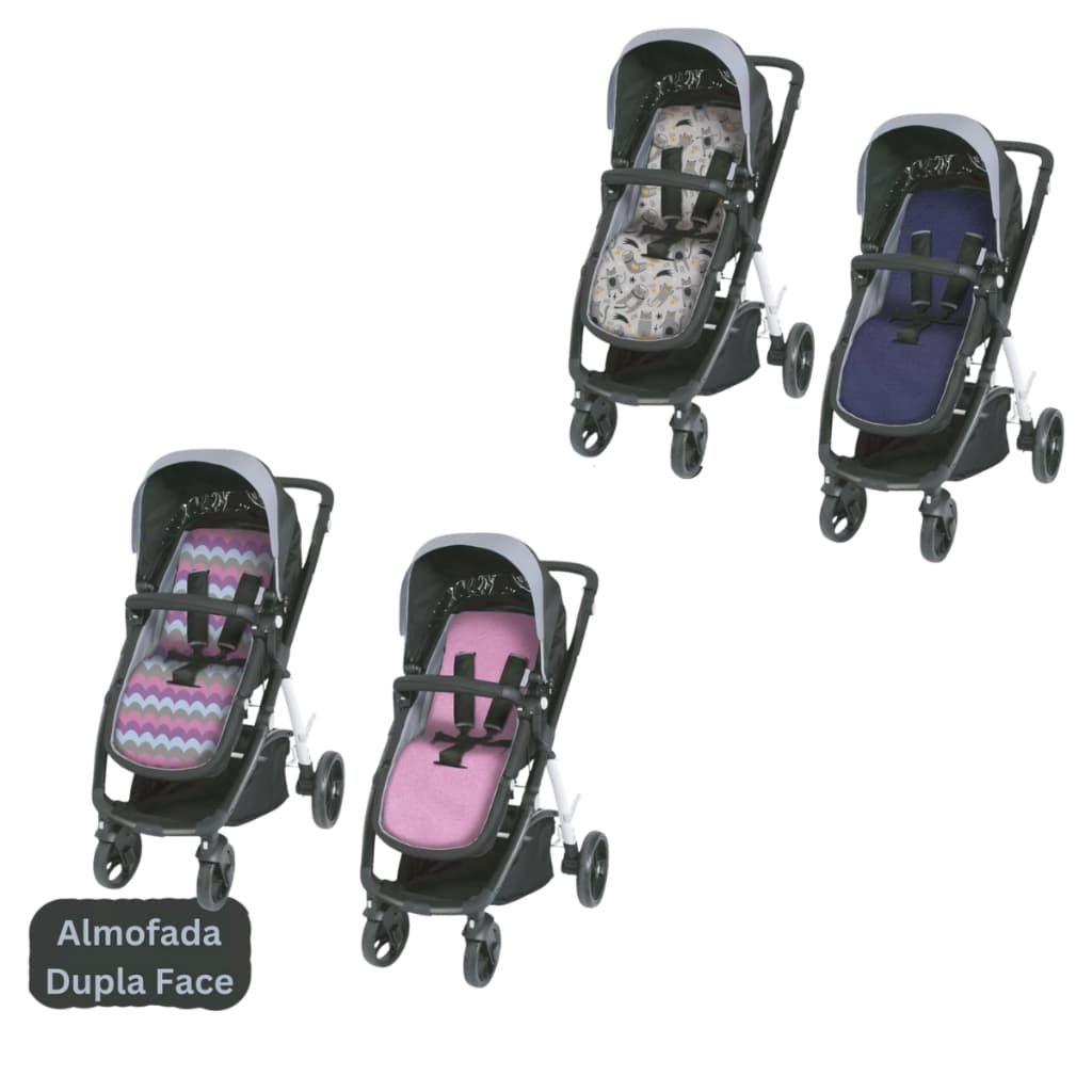 Almofada Colchonete  Universal Carrinho De Bebê Dupla Face
