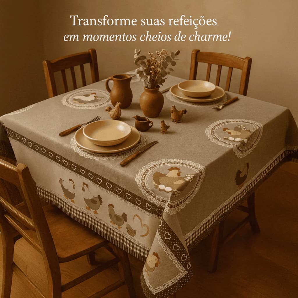 Toalha de Mesa Térmica – 4 e 6 e 8 Cadeiras | Fácil de Limpar, Protege e Decora