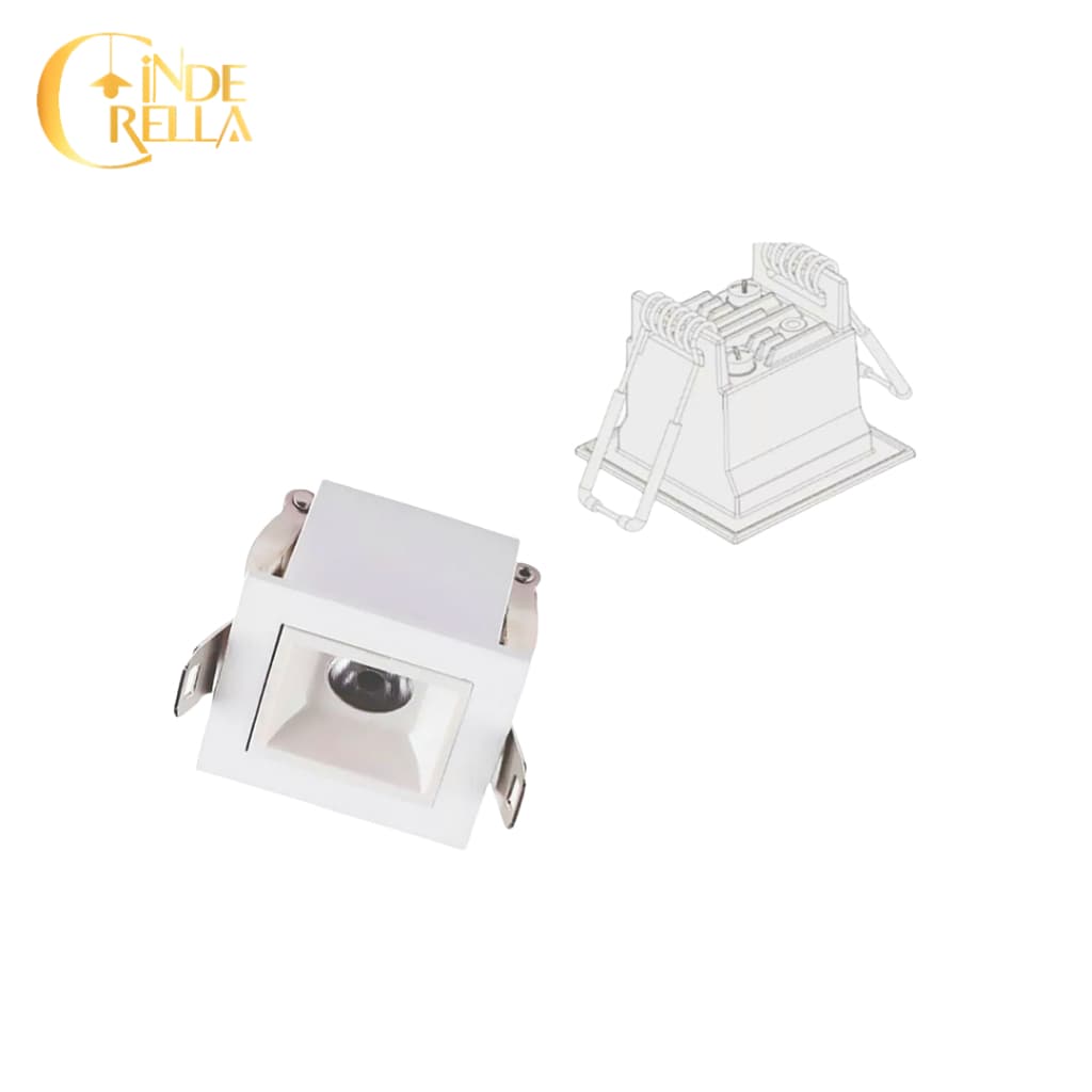 Luminária Teto Gesso Sanca Spot Led 3W Recuado Branco Slim Minimalista Design Pico