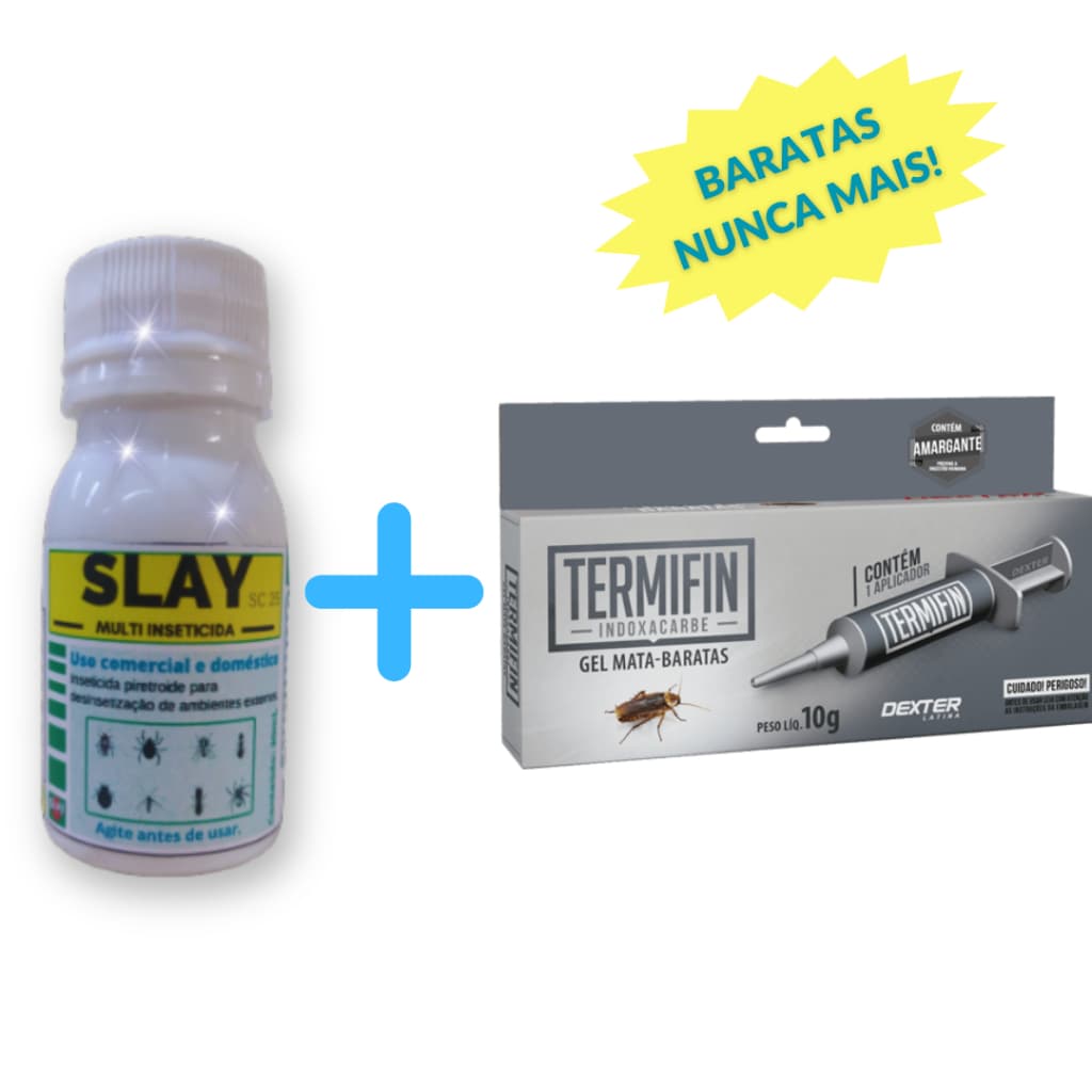 Slay Concentrado + Gel Atrativo Mata Barata Francesinha Cupim Percevejo de Cama e mais 7 pragas
