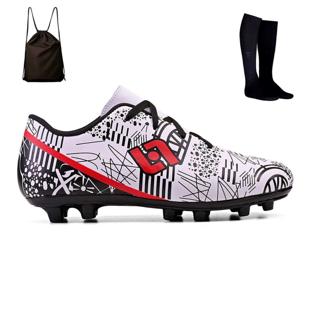 Kit Chuteira Masculina Adulto Trava Futebol Campo Costurada + Mochila e Meiao