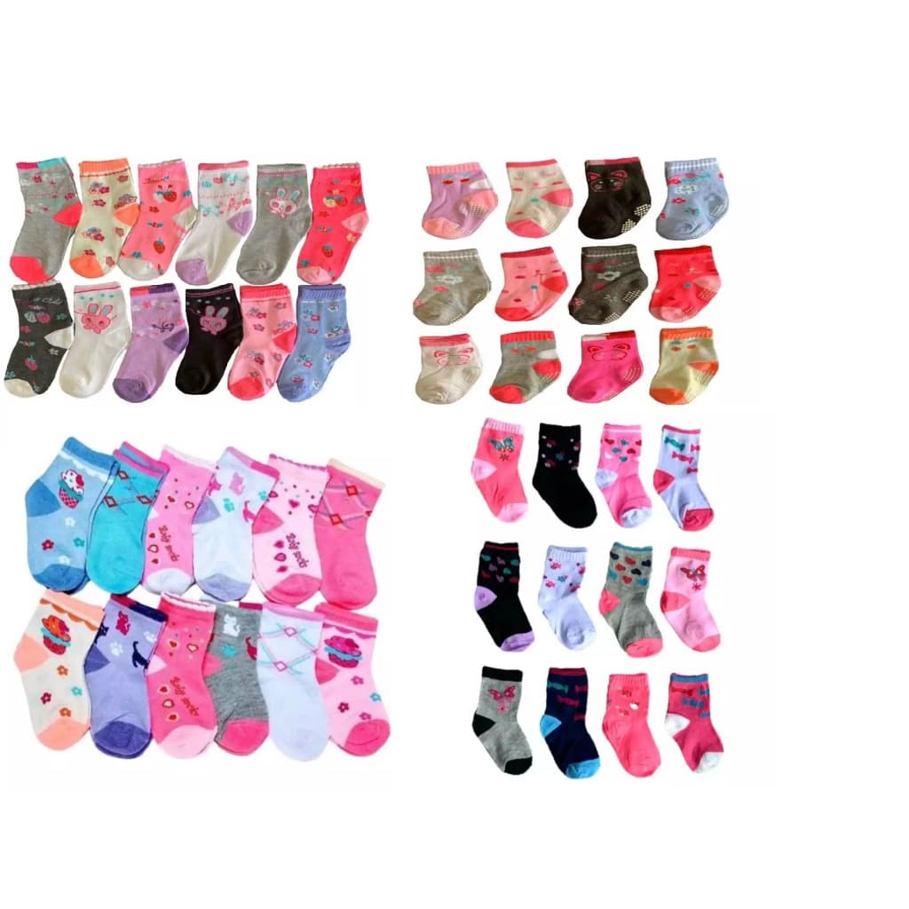 Kit 12, 24 ou 36 Pares De Meias Infantil Menino Menina Crianças