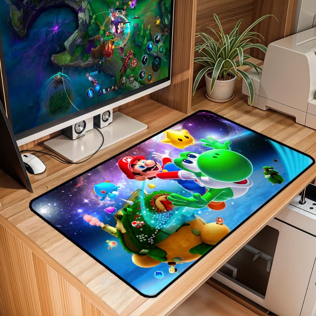 Mouse Pad Gamer Grande Antiderrapante 65x30 70x35 80x35 90x40 90x50 120x60 Cm Borda Costurada