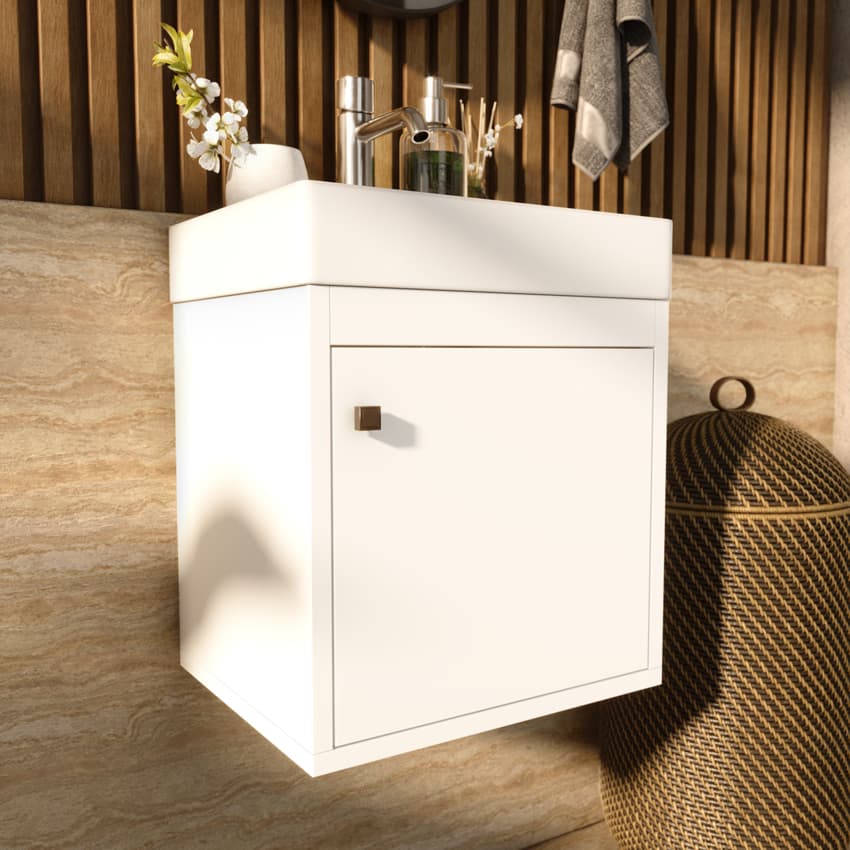 Gabinete Armário Madrid com Nicho Organizador Multiuso Estilo Retrô Decoração p/ Pia de Banheiro