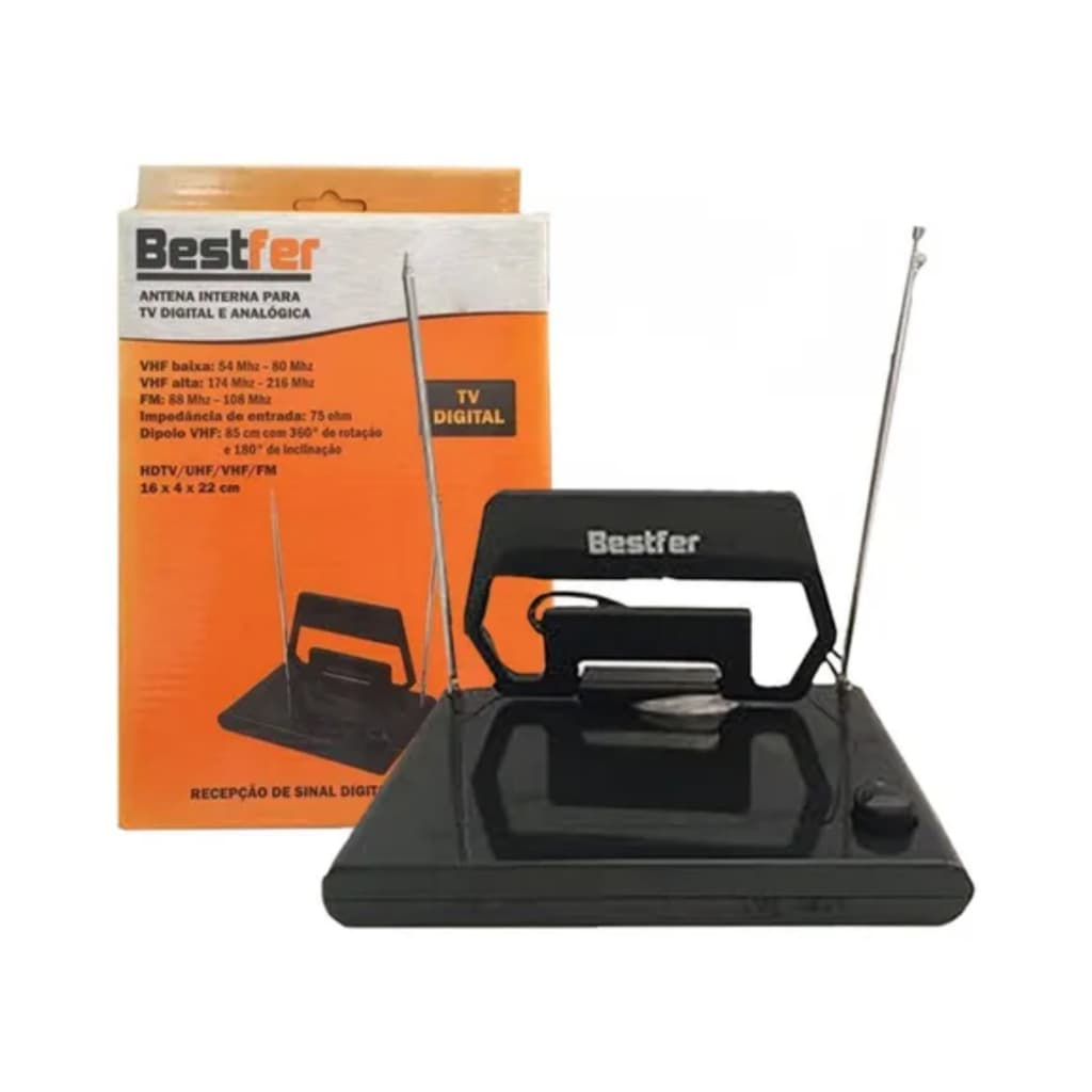 Antena Interna para TV Digital/Analógica 5 Seções Bestfer