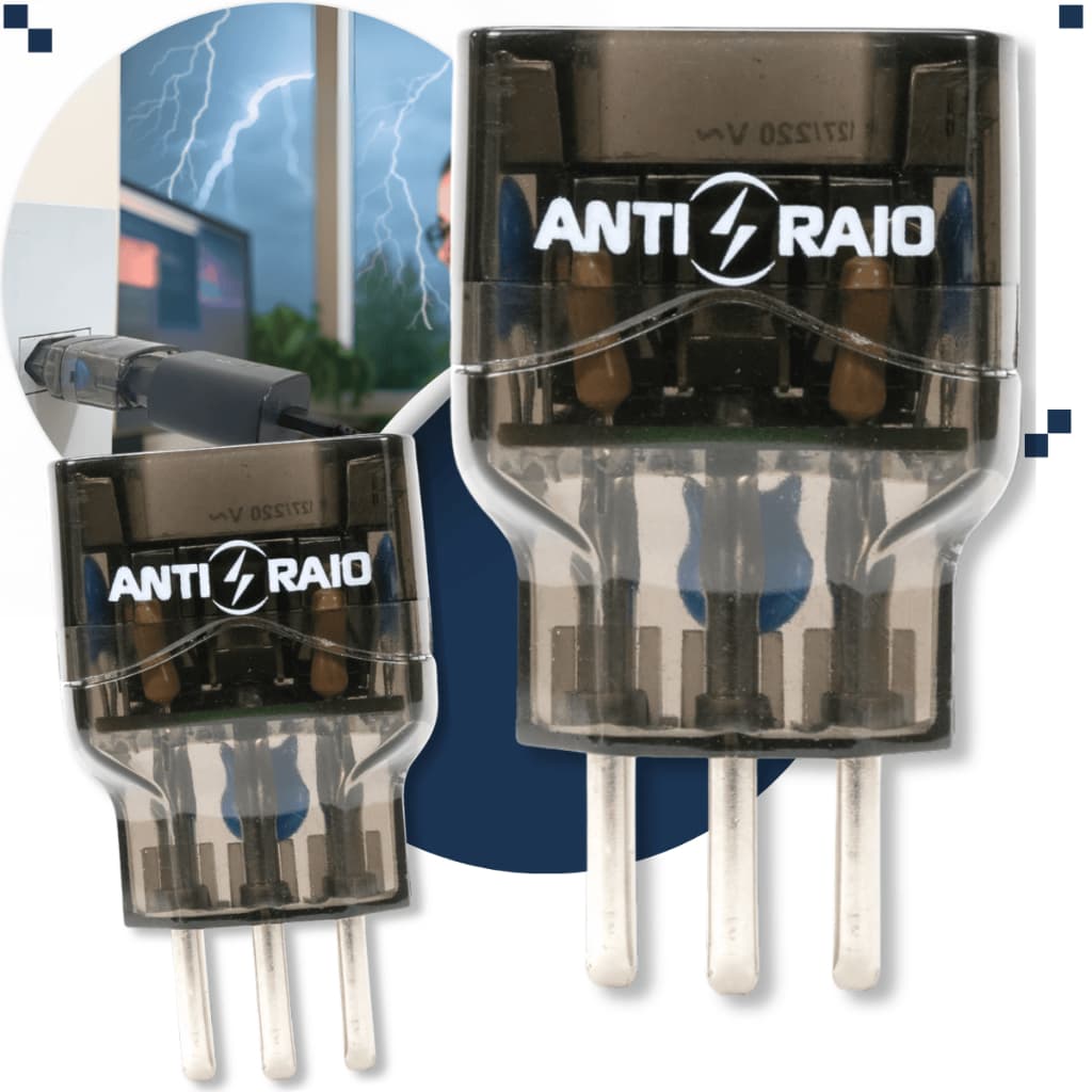 Kit 2 Protetor Eletrico Dps Anti Raio Surtos Embrastec 10a Bivolt Tomada Energia 110/220v Classe III