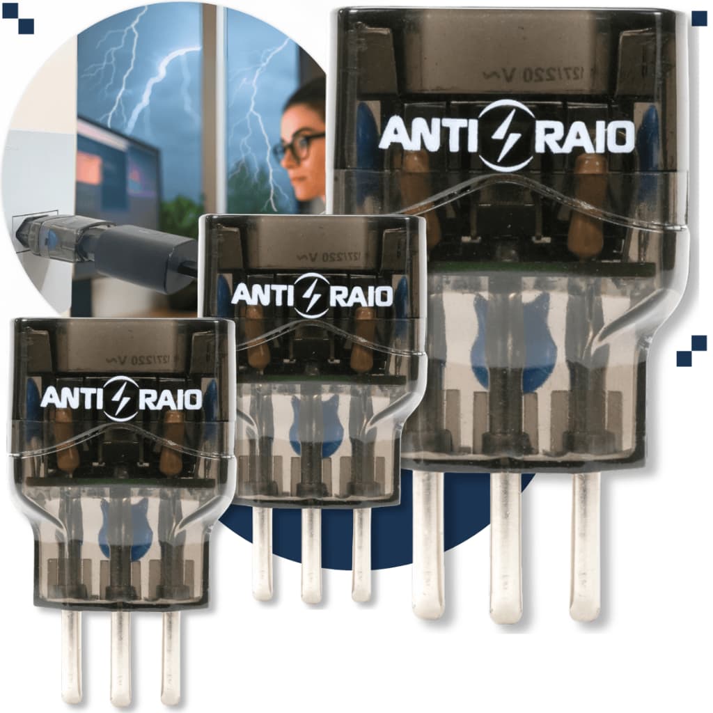 Kit 3 Protetor Eletrico Dps Anti Raio Surtos 10a Bivolt Pocket Tomada Energia 110v 220v Classe III