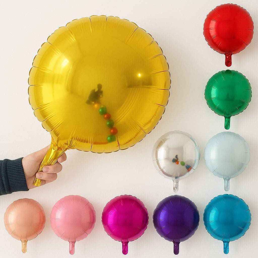 5/10/15 Balões Redondo Liso Metalizado 45cm - Balão Festa Redondo
