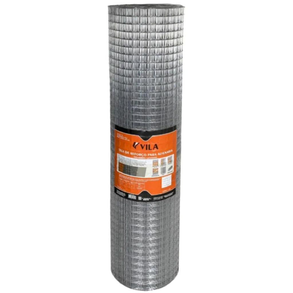 Tela Cerca Soldada p/ Cachorro Gato Aves Alvenaria 1x10 metros Vão 2,5x2,5cm fio 1,24mm