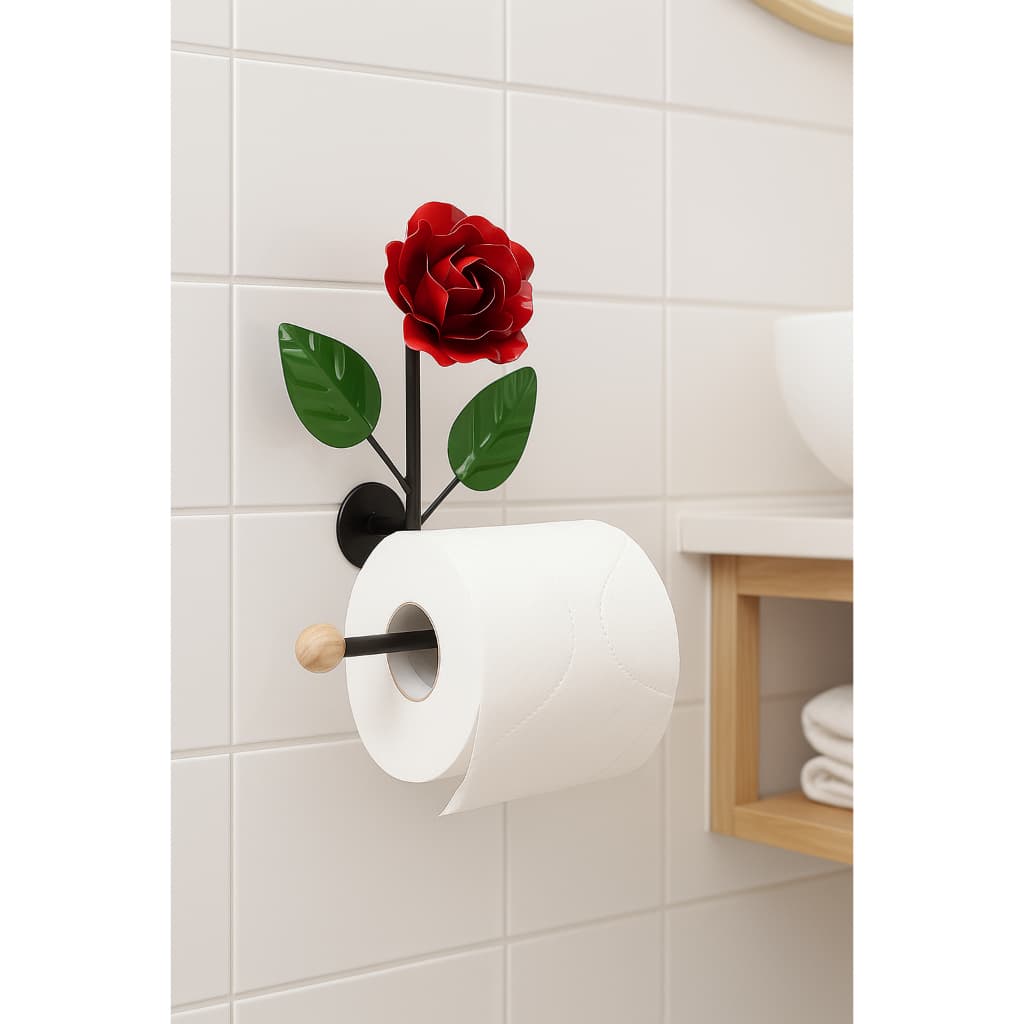 Porta Papel Higiênico Parede Banheiro Rosas