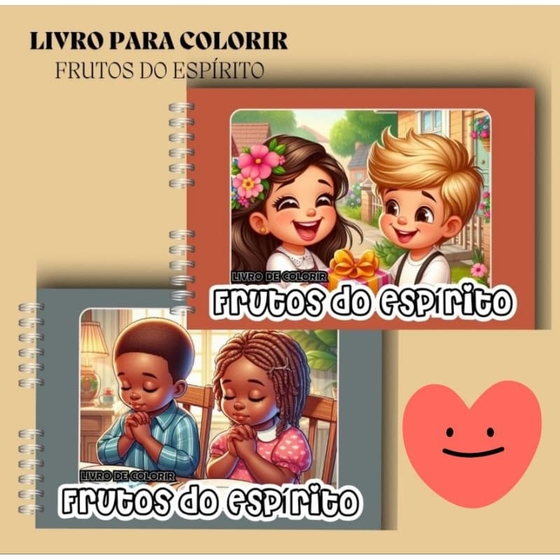 Livro de Colorir Tema frutos do espirito com 50 folhas A5