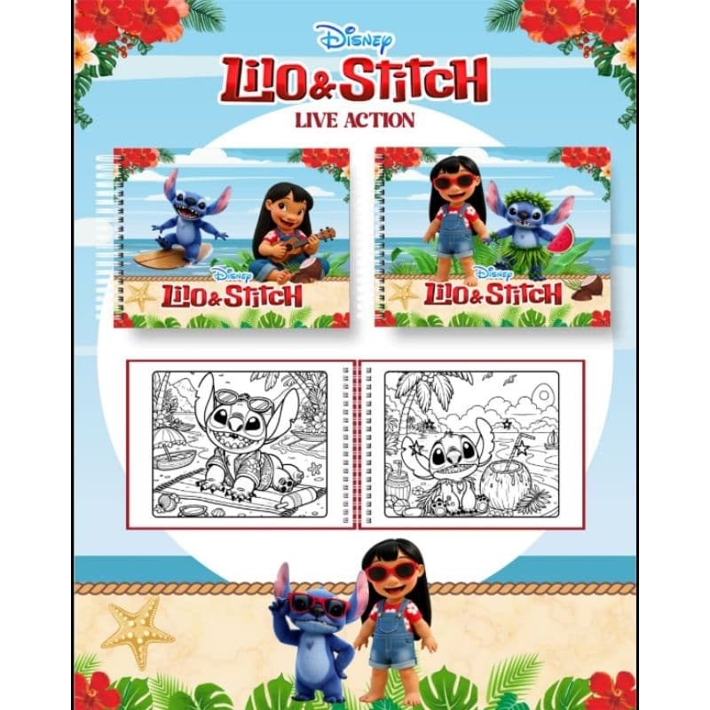 Livro de Colorir Tema lilo e stitch com 50 folhas A4