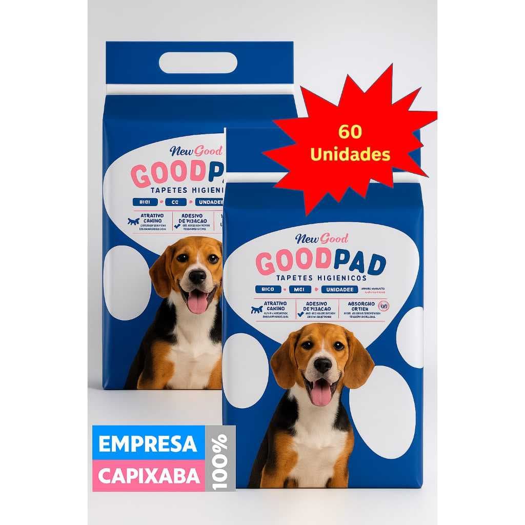Kit com 2 pacotes de tapete higiênico para cachorro 80x60. Total 60 unidades