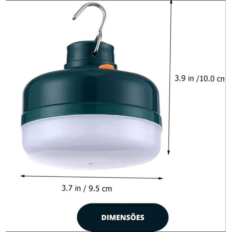 Lâmpada de Camping LED Portátil Recarregável à Prova d'Água 24W