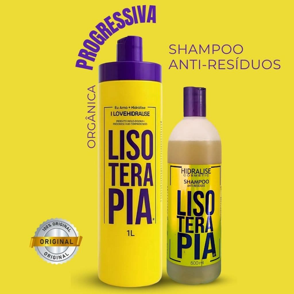 Kit Progressiva Lisoterapia Sem Formol Hidralise 1Litro + Shampoo Antirresíduos 500ml Original