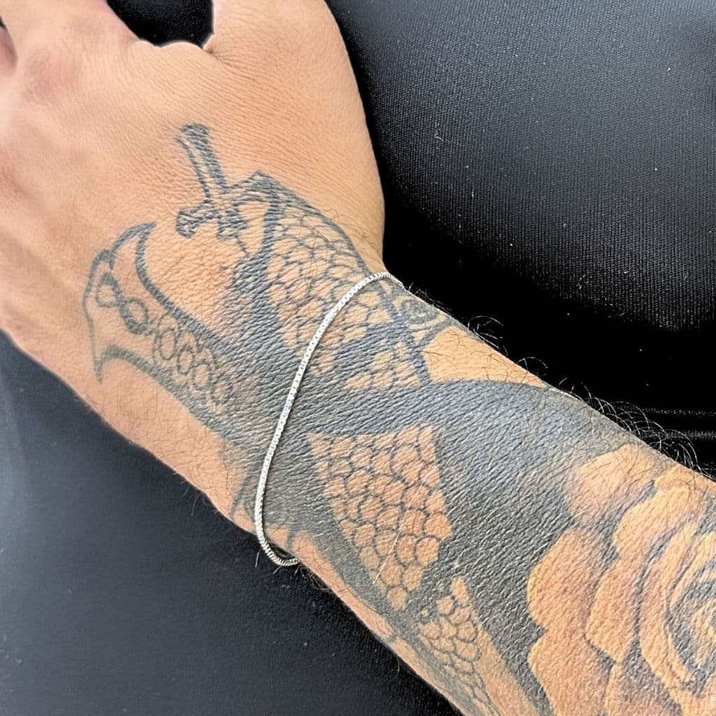 Pulseira Prata 925 Veneziana Unissex 18,5cm x 1mm Delicada