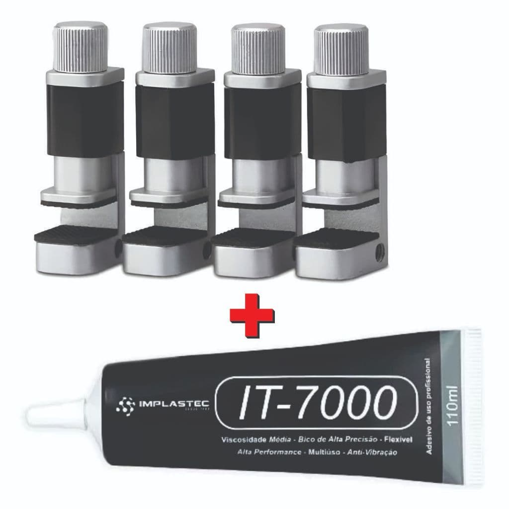 Kit 4 Presilhas Grampo Tela Celular + Cola 110ml IT7000 ou IB7000 - ENVIO IMEDIATO