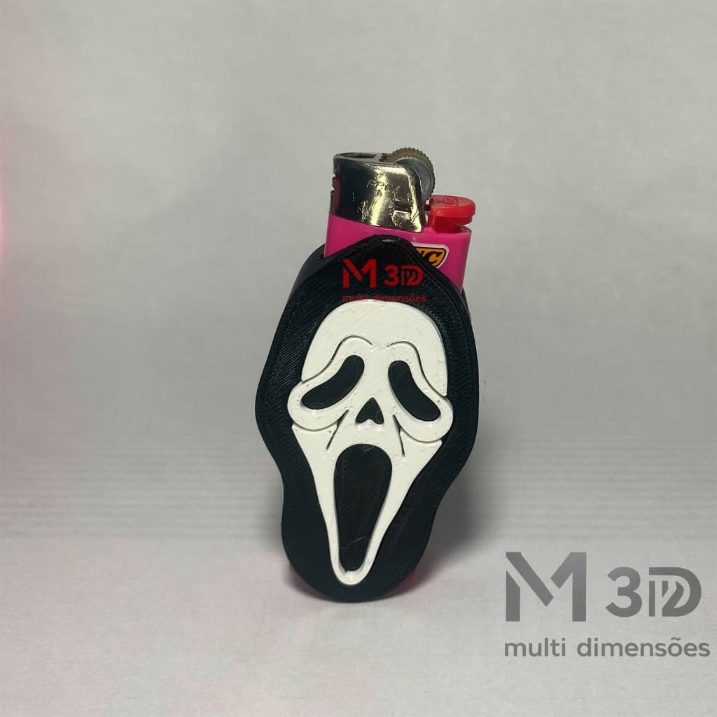 Capa isqueiro BIG BIC - Capa estilo GHOSTFACE (PANICO) para Isqueiro Bic Grande Personalizada com desenho
