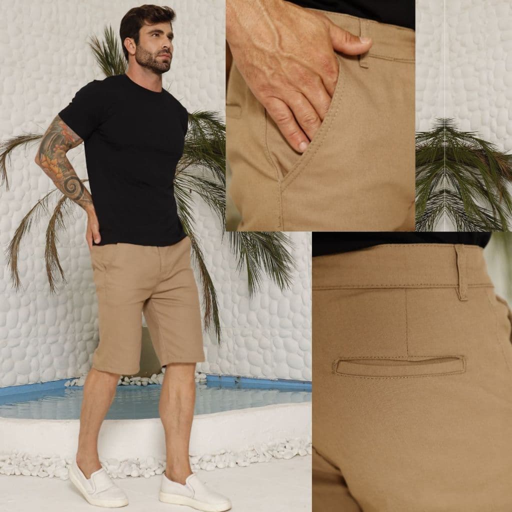 Bermuda Sport Fino Masculina  Alfaiataria com Lycra Super Estilosa e com Qualidade Premium