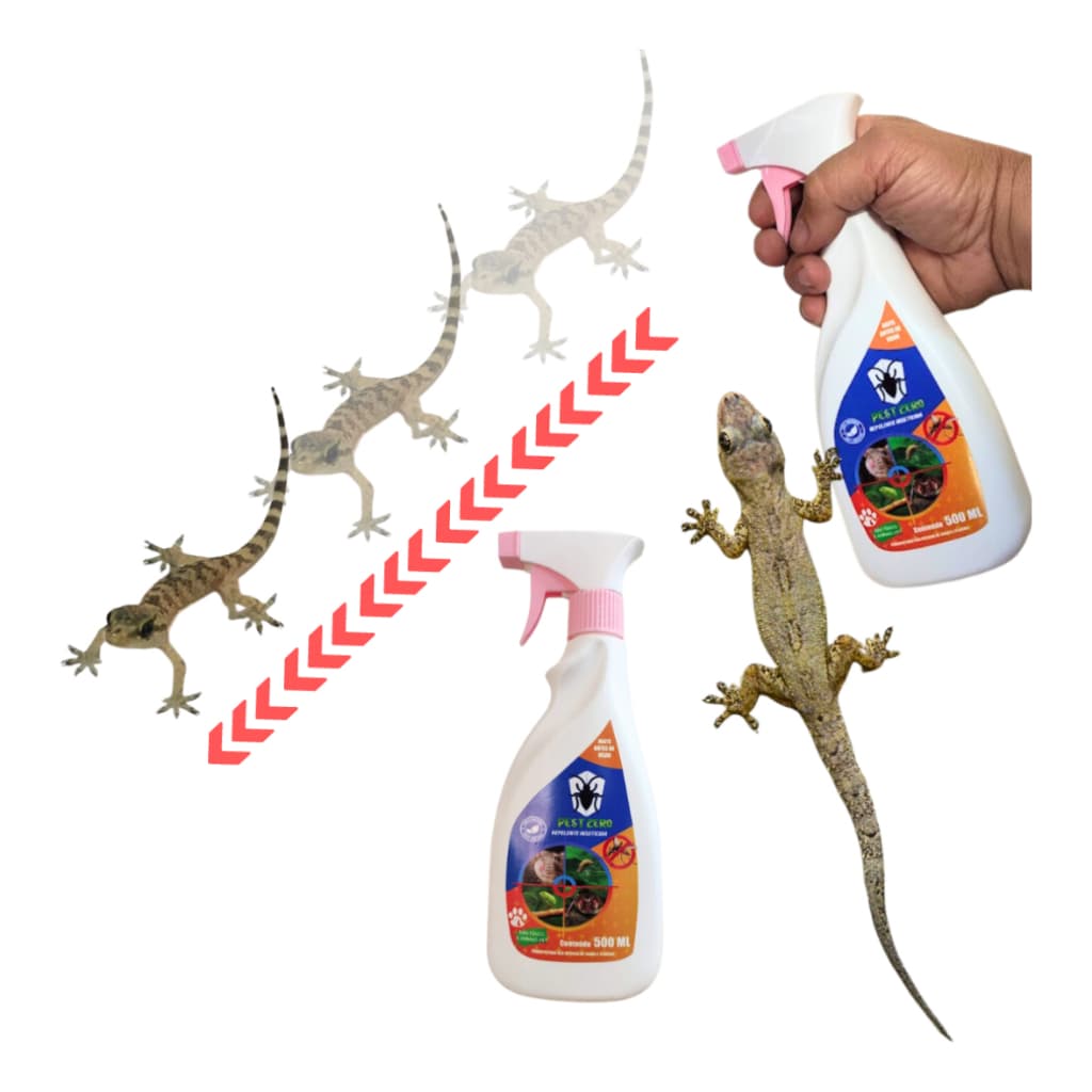 Spray Repelente Lagartixa 500ml Controle Pragas Ambiente Interno Parede Casa Jardim