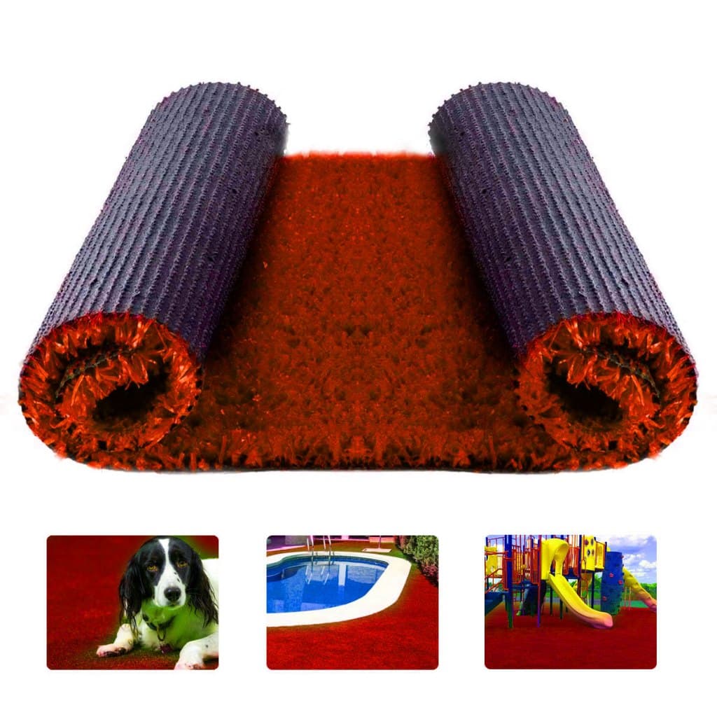 Grama Sintetica Softgrass Colors - Vermelho 12mm - 2x0.50m - 1m2 - Decortech