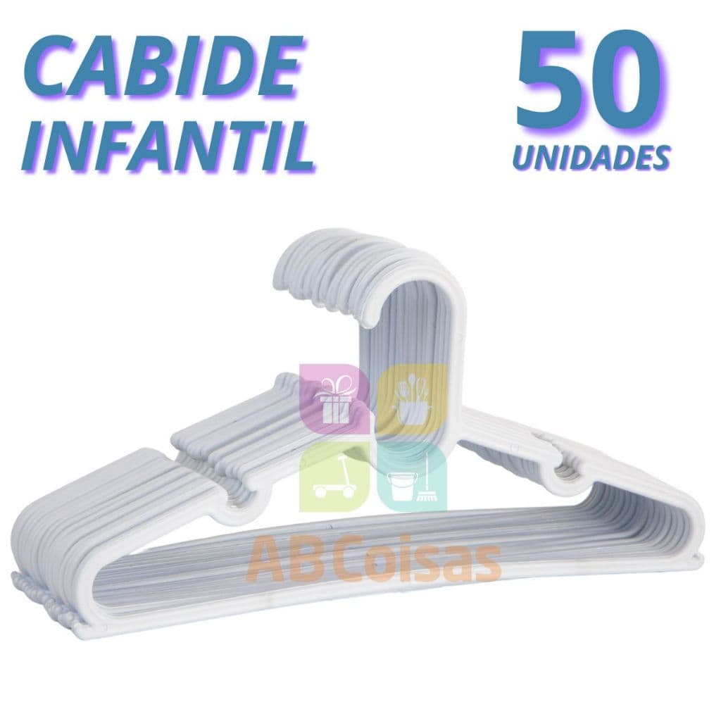 Kit 50 Cabide Infantil Bebe Branco Cabides Baby Plástico Reforçado