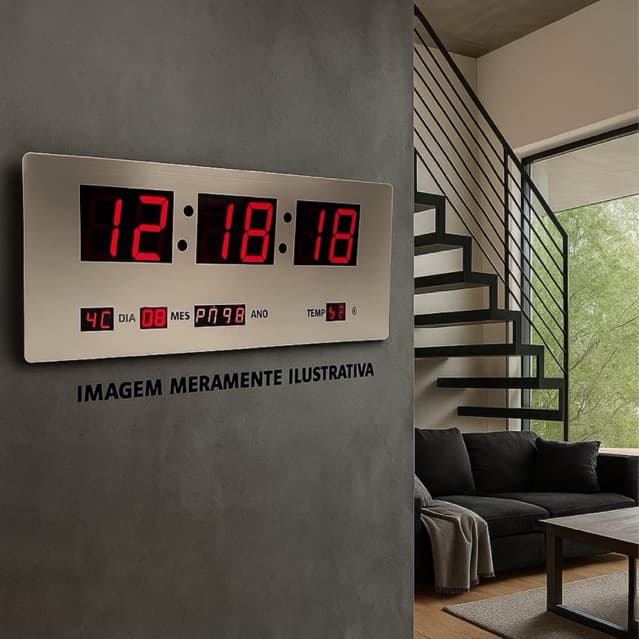 Relógio Digital de Parede Unyhome TOMADA - A14
