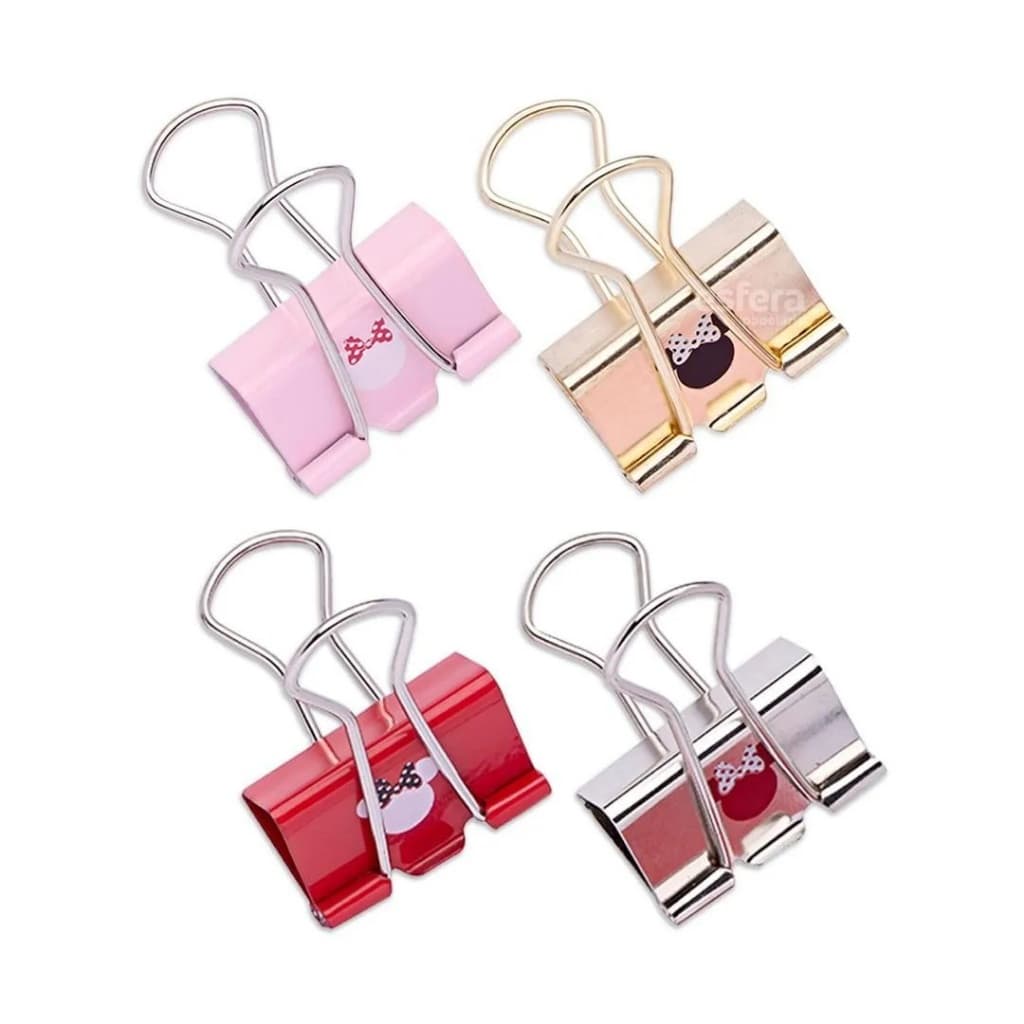 Binder Clips Prendedor de Papel Minnie Mouse 32mm Blister 4 Unidades Molin