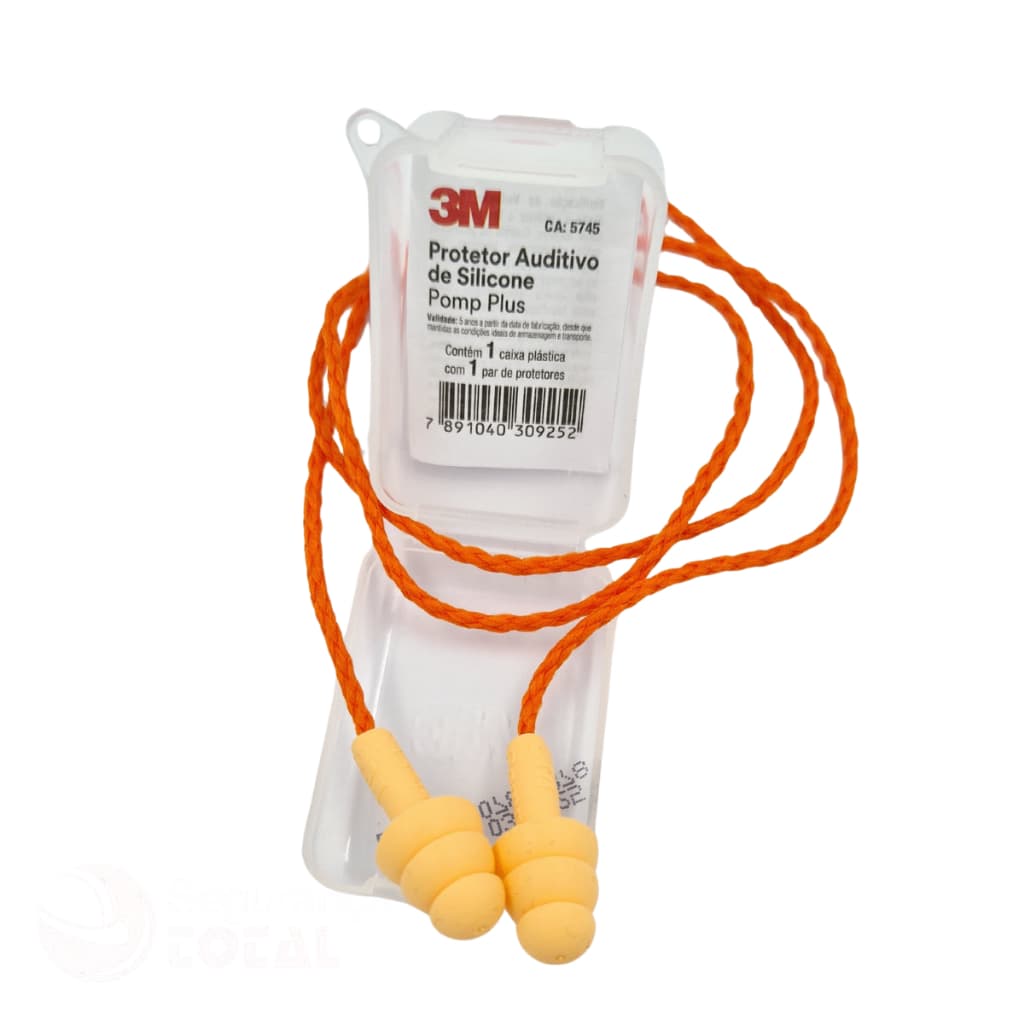 Protetor Auricular de Silicone 3M Pomp Plus Cordão Algodão