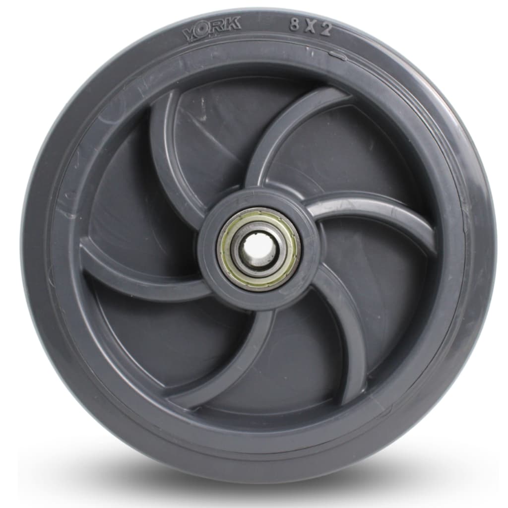 Roda 8x2 Termoplástica  Rolamento Duplo Carrinho Prancha Rodízio 330 Kg Carga Pesada
