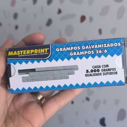 Grampos Galvanizados 26/6 Com 5000 Grampos Metal para Grampeador Masterprint