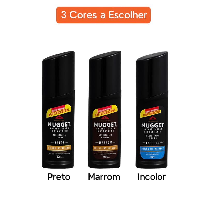 Nugget líquido para calçados revitalização da cor