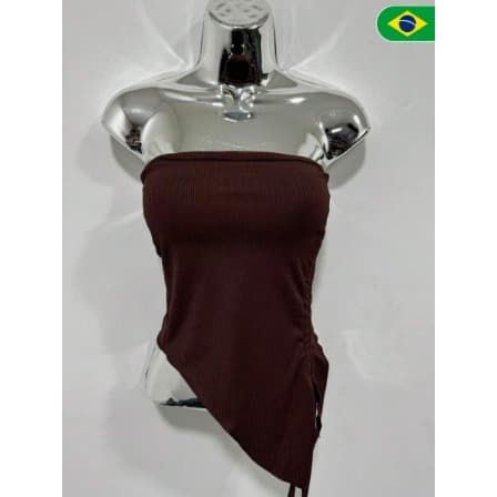 Cropped Laura Tomara Que Caia Franzido na Lateral Moda Blogueira Virginia